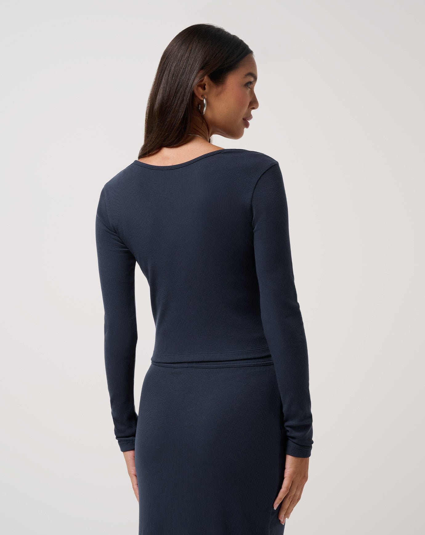 Cloud Rib Long Sleeve Button Top image 2