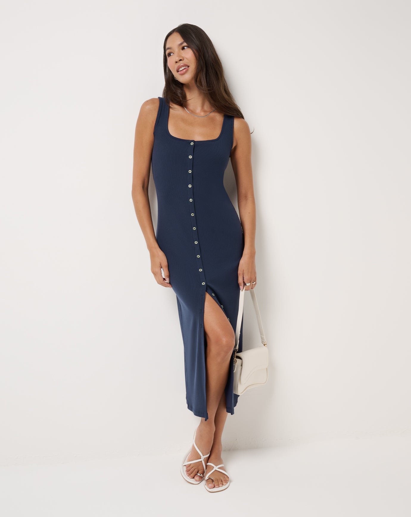 Cloud Rib Button Tank Dress image 9