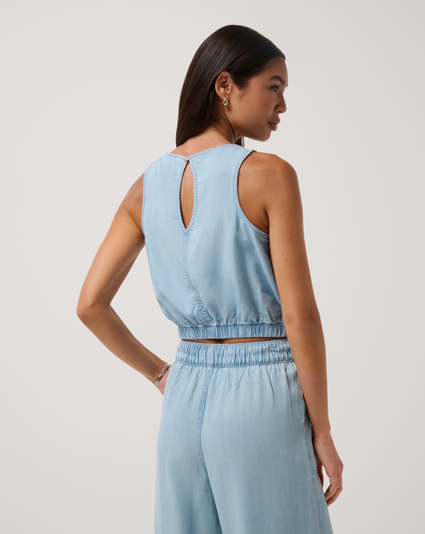 Chambray Ruched Tank image 2
